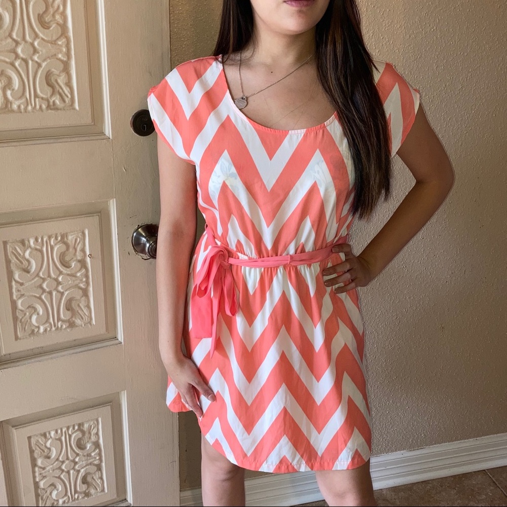 Orange and white dress